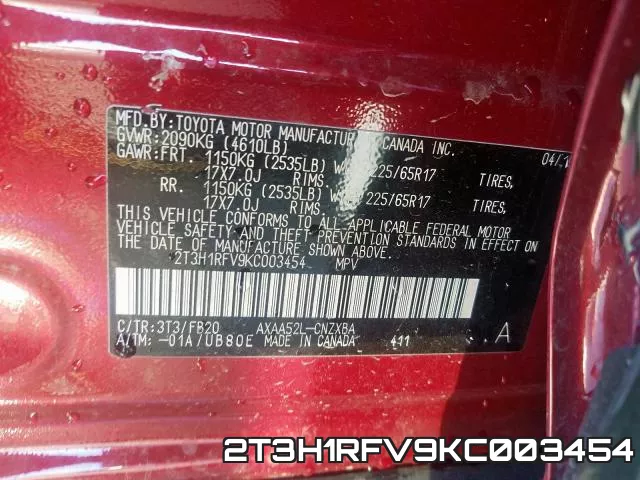 2T3H1RFV9KC003454 фото 2