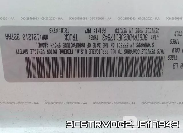 3C6TRVDG2JE117943 фото 10