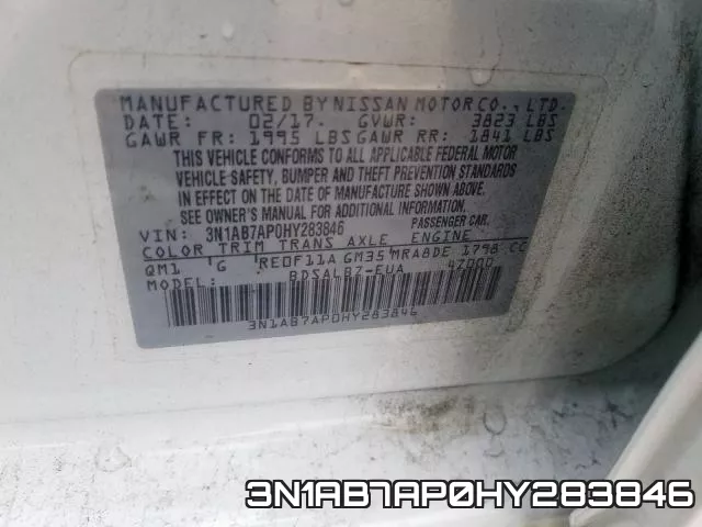 3N1AB7AP0HY283846 фото 2