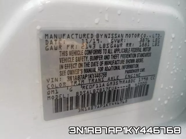 3N1AB7AP1KY446768 фото 2