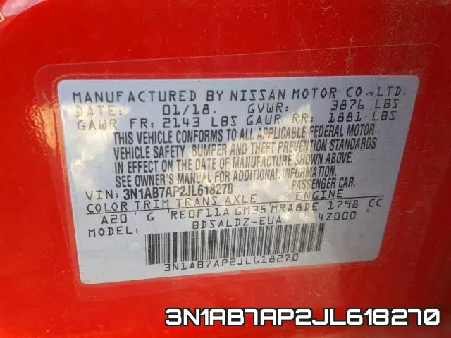 3N1AB7AP2JL618270 фото 2