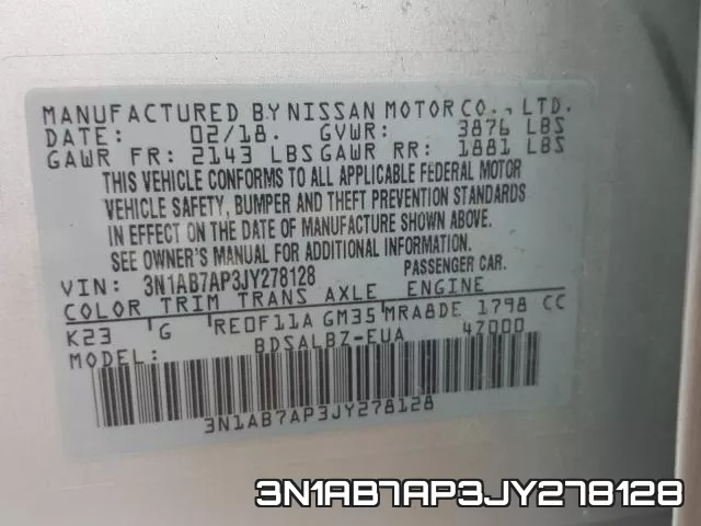 3N1AB7AP3JY278128 фото 2