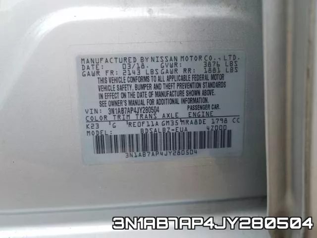 3N1AB7AP4JY280504 фото 2