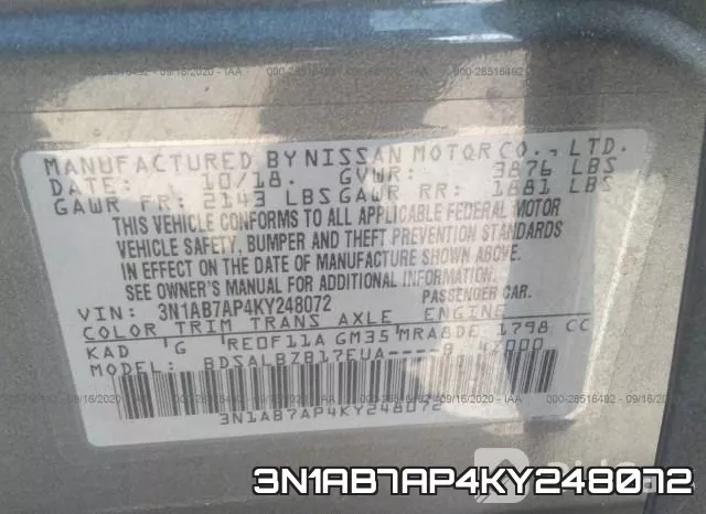 3N1AB7AP4KY248072 фото 10