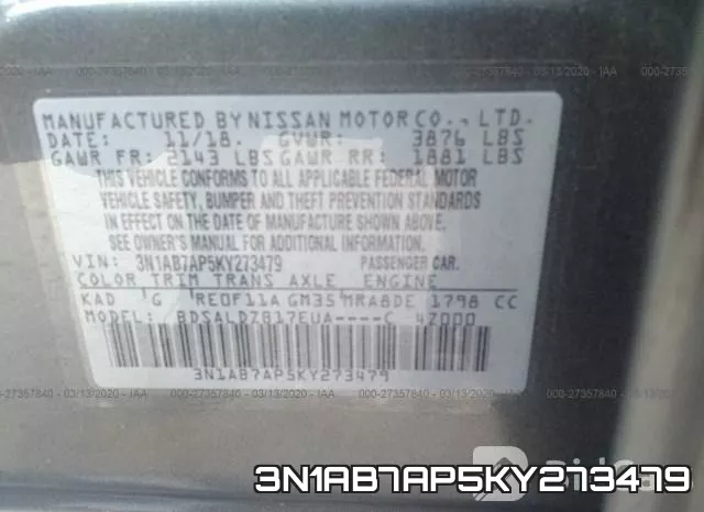 3N1AB7AP5KY273479 фото 10
