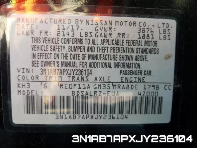 3N1AB7APXJY236104 фото 2