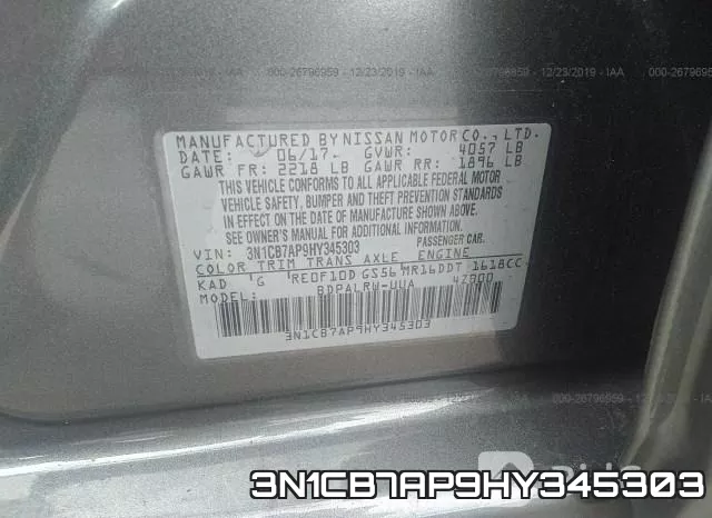 3N1CB7AP9HY345303 фото 10