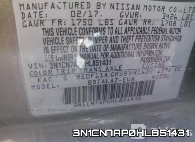 3N1CN7AP0HL851431 фото 10