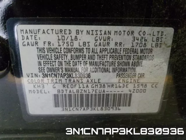 3N1CN7AP3KL830936 фото 2