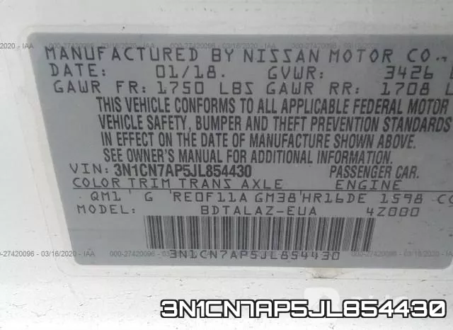 3N1CN7AP5JL854430 фото 10