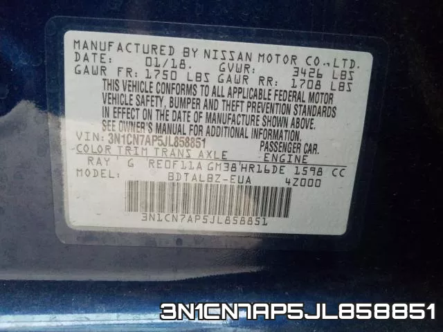 3N1CN7AP5JL858851 фото 2
