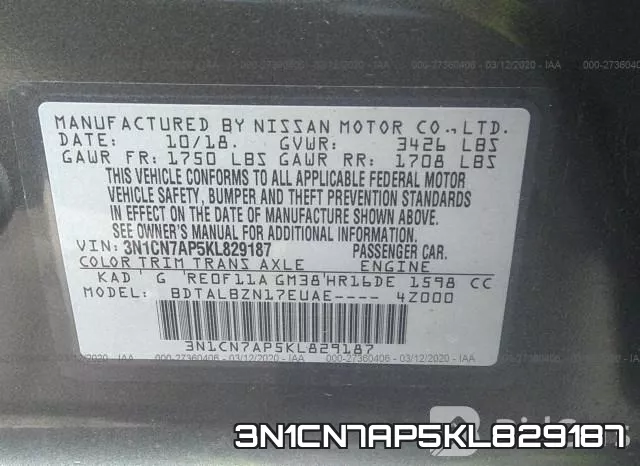 3N1CN7AP5KL829187 фото 10