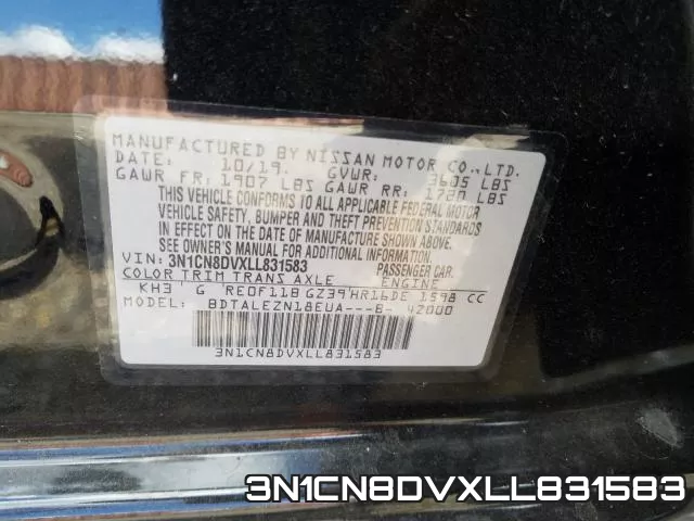 3N1CN8DVXLL831583 фото 2