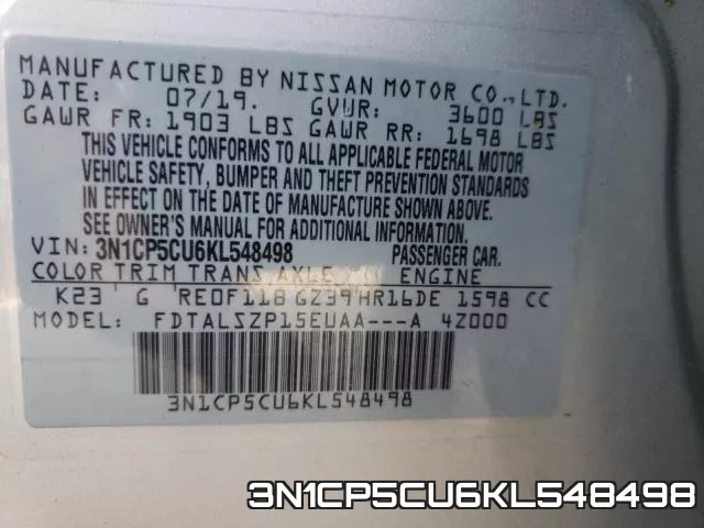 3N1CP5CU6KL548498 фото 2