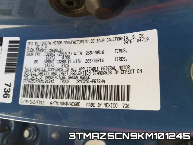 3TMAZ5CN9KM101245 фото 2