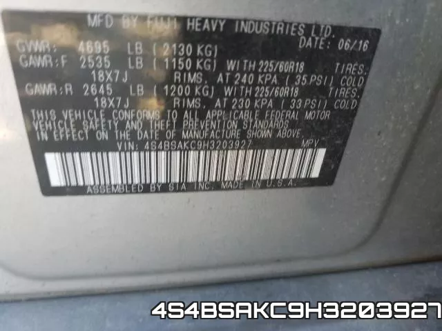 4S4BSAKC9H3203927 фото 2