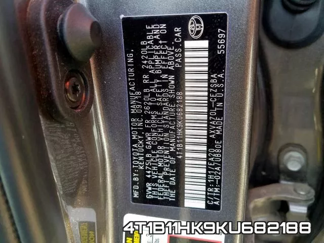 4T1B11HK9KU682188 фото 2