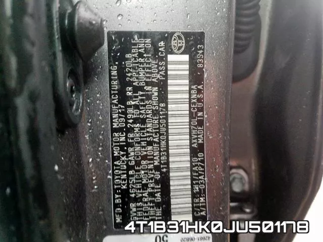 4T1B31HK0JU501178 фото 2