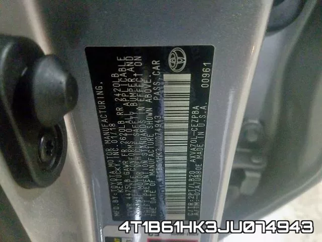 4T1B61HK3JU074943 фото 2