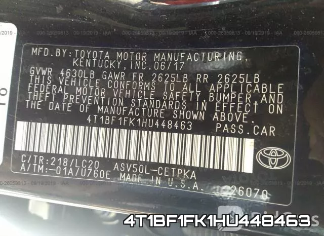 4T1BF1FK1HU448463 фото 10