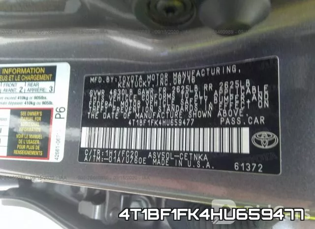 4T1BF1FK4HU659477 фото 10