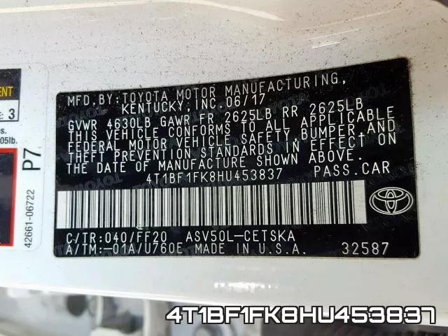 4T1BF1FK8HU453837 фото 2