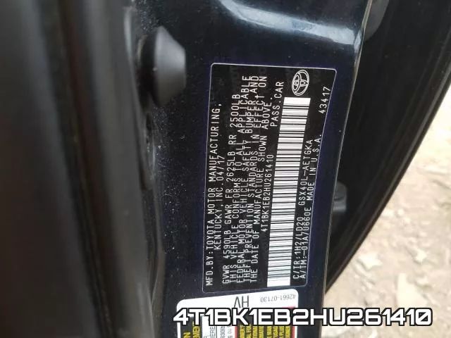 4T1BK1EB2HU261410 фото 2