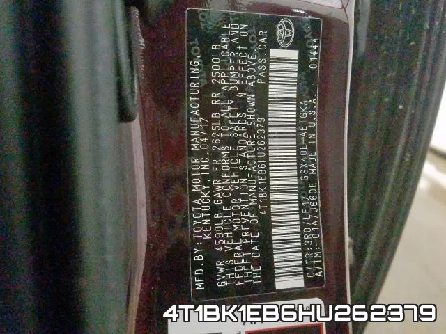 4T1BK1EB6HU262379 фото 2