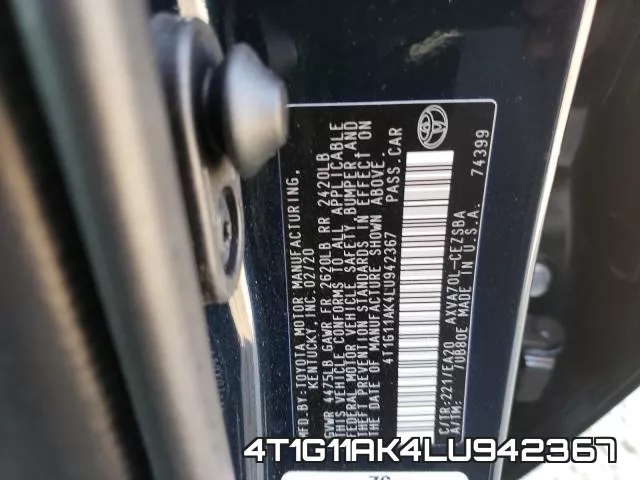 4T1G11AK4LU942367 фото 2