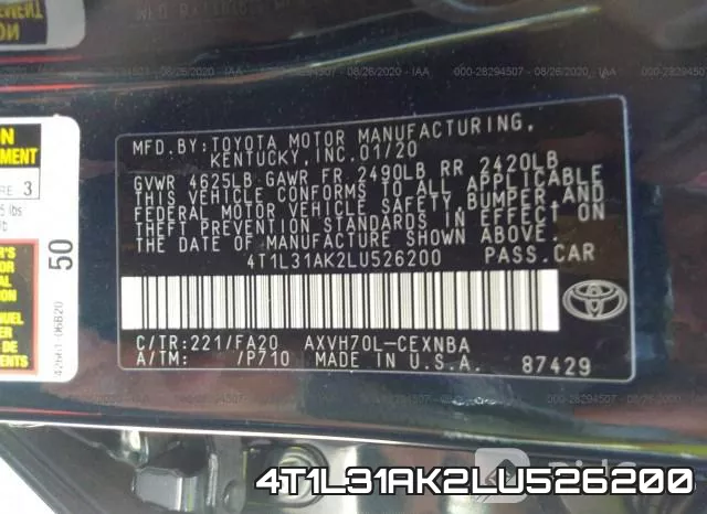 4T1L31AK2LU526200 фото 10