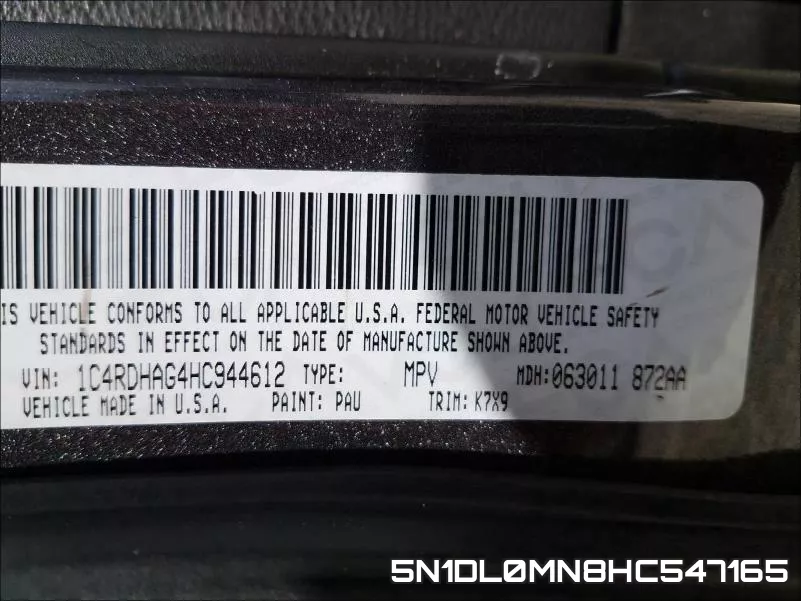 5N1DL0MN8HC547165 фото 2