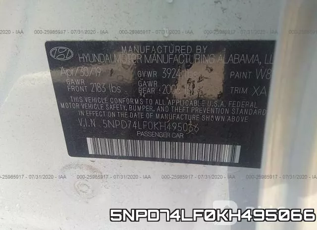 5NPD74LF0KH495066 фото 10