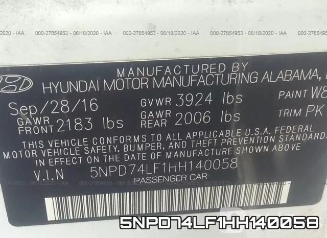 5NPD74LF1HH140058 фото 10