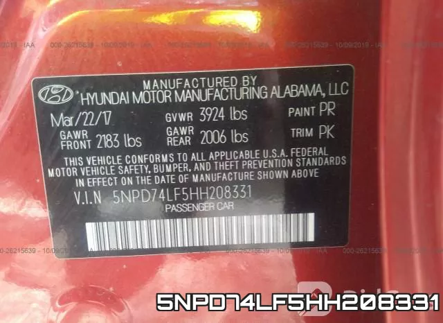 5NPD74LF5HH208331 фото 10