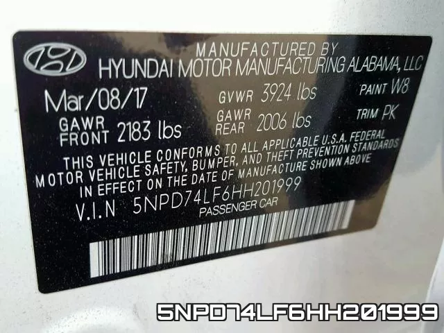 5NPD74LF6HH201999 фото 2