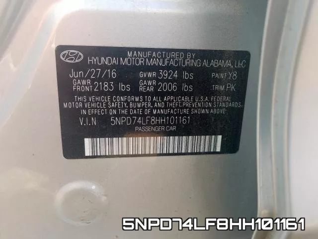 5NPD74LF8HH101161 фото 2