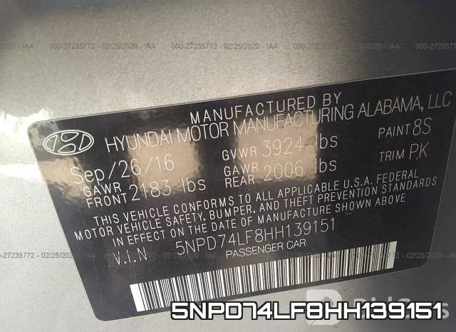5NPD74LF8HH139151 фото 10