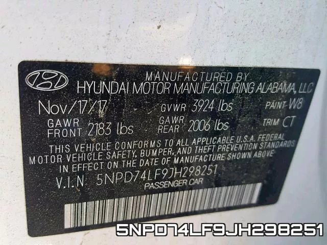 5NPD74LF9JH298251 фото 2