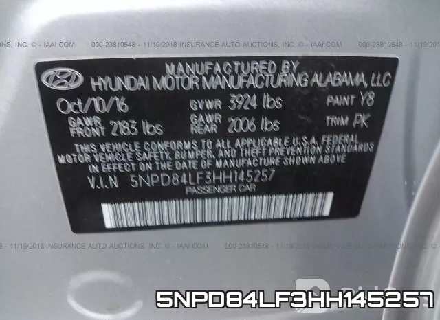 5NPD84LF3HH145257 фото 10