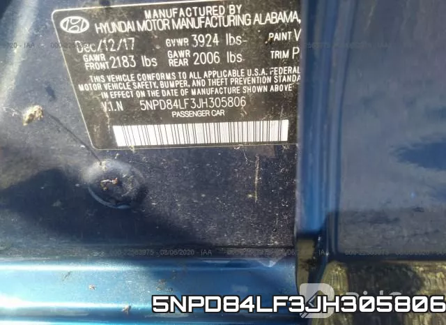 5NPD84LF3JH305806 фото 10