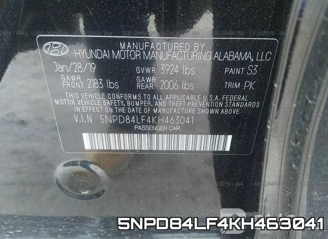 5NPD84LF4KH463041 фото 10