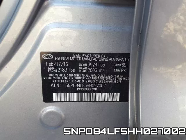 5NPD84LF5HH027002 фото 2