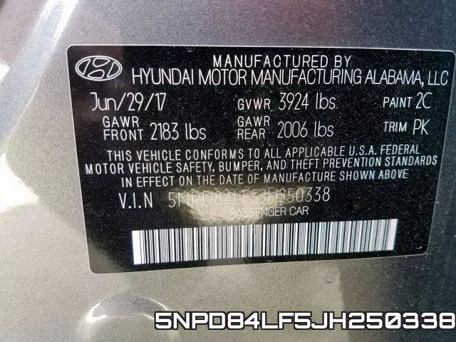 5NPD84LF5JH250338 фото 2