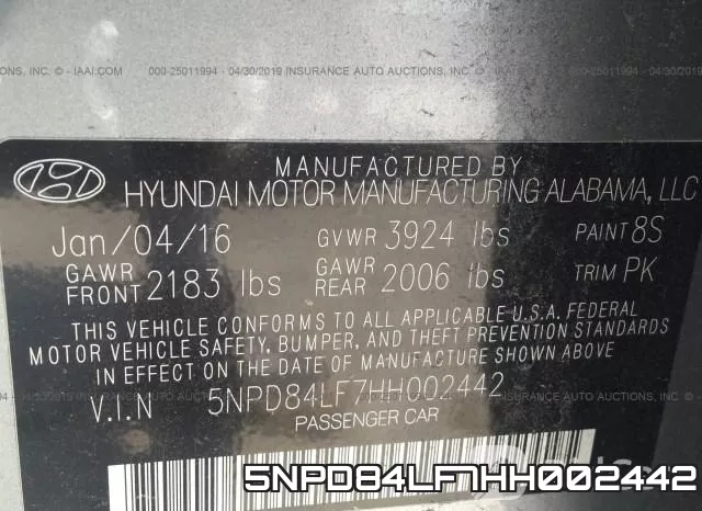 5NPD84LF7HH002442 фото 10