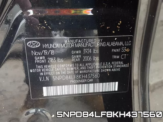 5NPD84LF8KH437560 фото 2