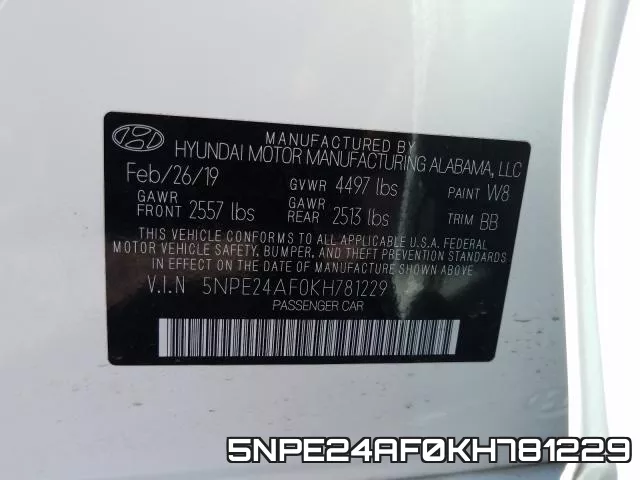 5NPE24AF0KH781229 фото 2