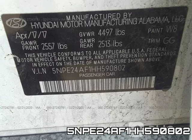 5NPE24AF1HH590802 фото 10