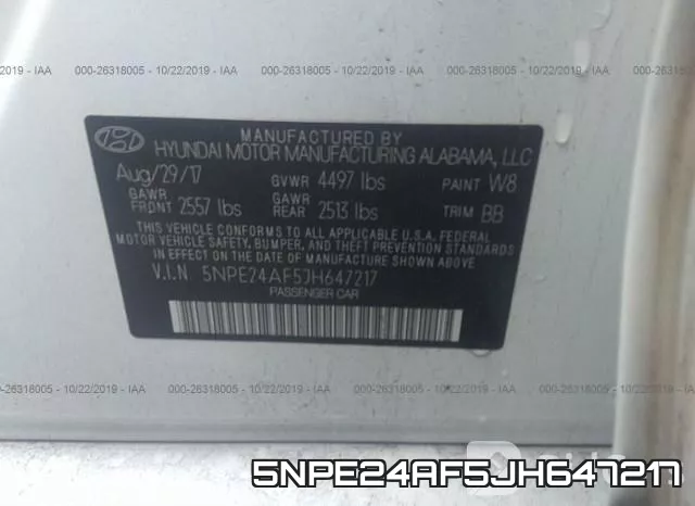 5NPE24AF5JH647217 фото 10