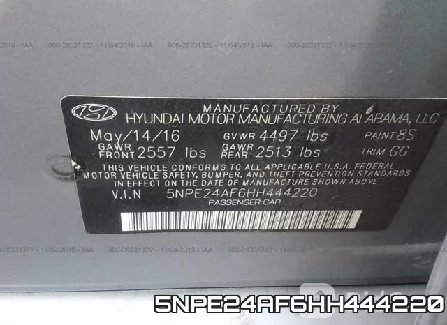 5NPE24AF6HH444220 фото 10