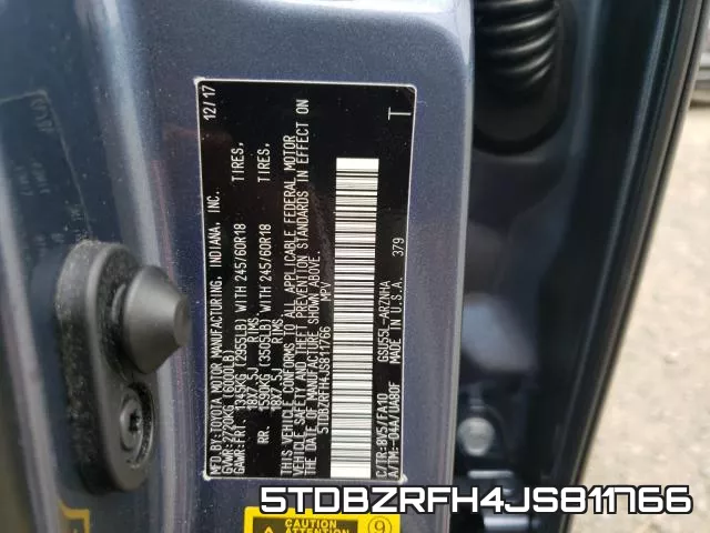 5TDBZRFH4JS811766 фото 2